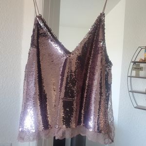 Pink Sequins tank top